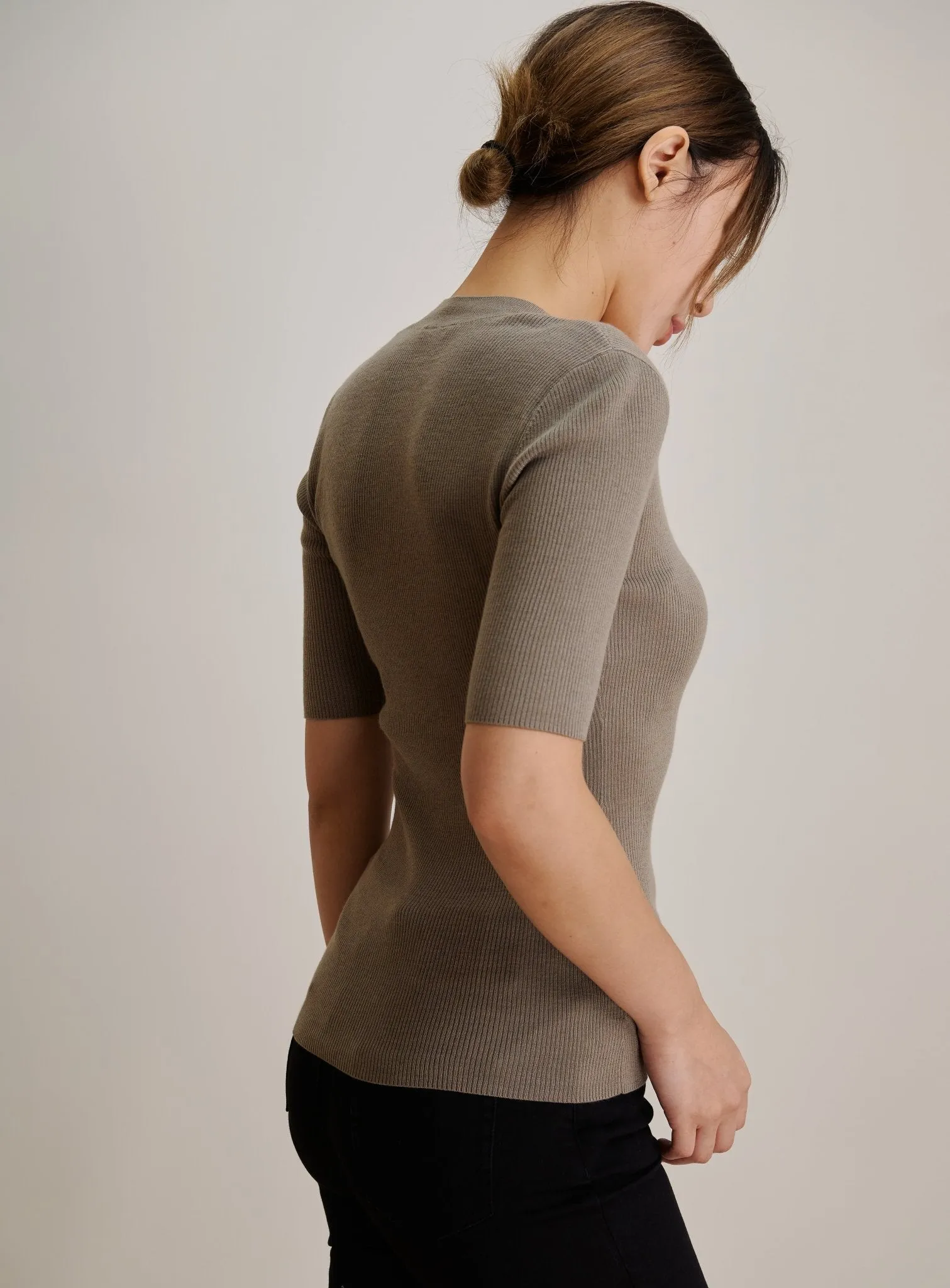 EVA crew mid-sleeve pullover (Oatmeal)