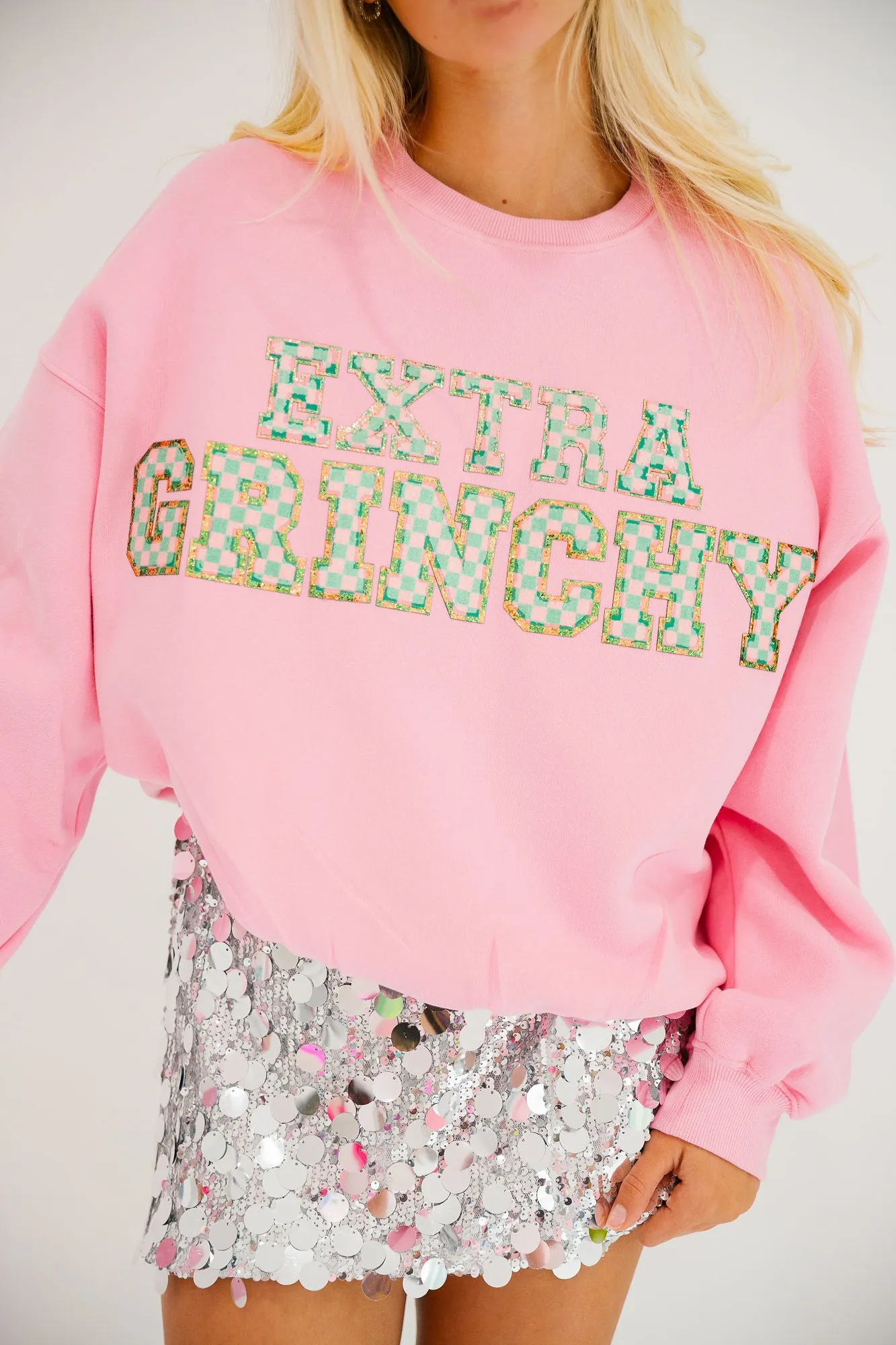 EXTRA GRINCHY PINK PULLOVER