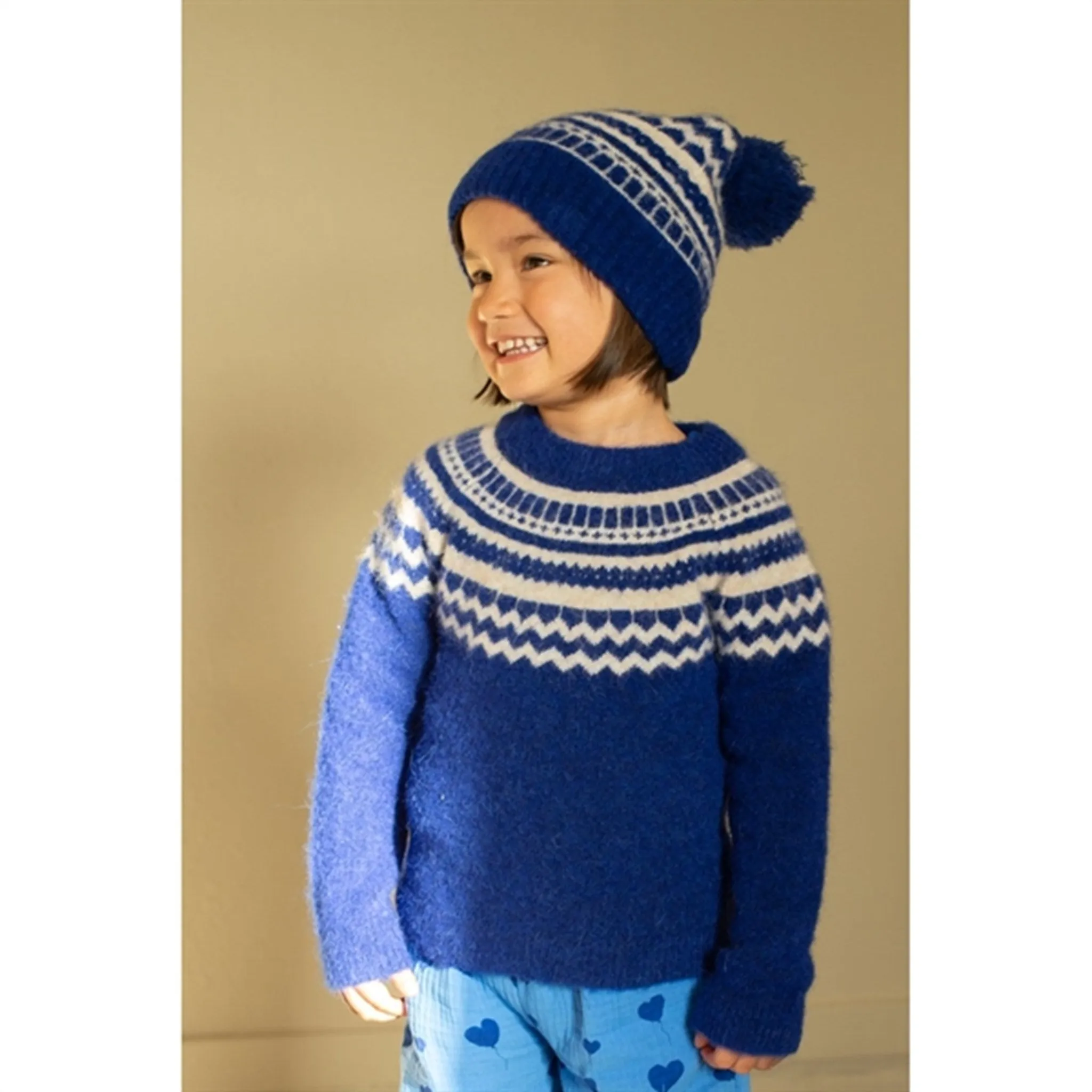 Fliink Mazerine Blue Nordic Pattern Star Pullover