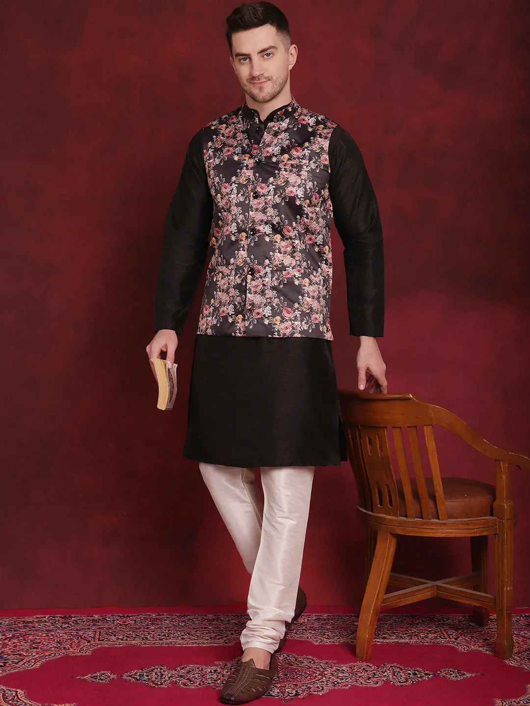 Floral Printed Nehru Jacket