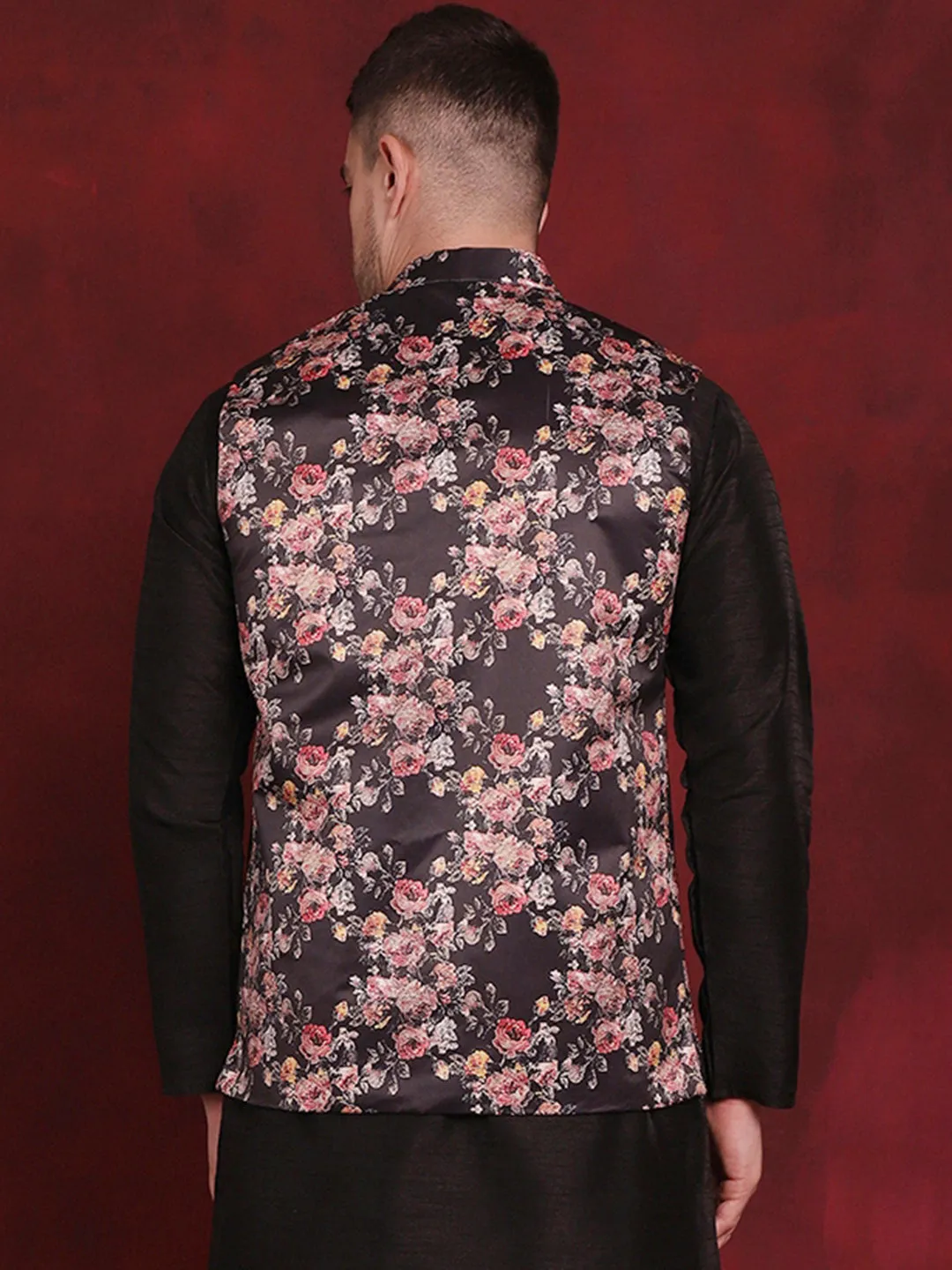 Floral Printed Nehru Jacket