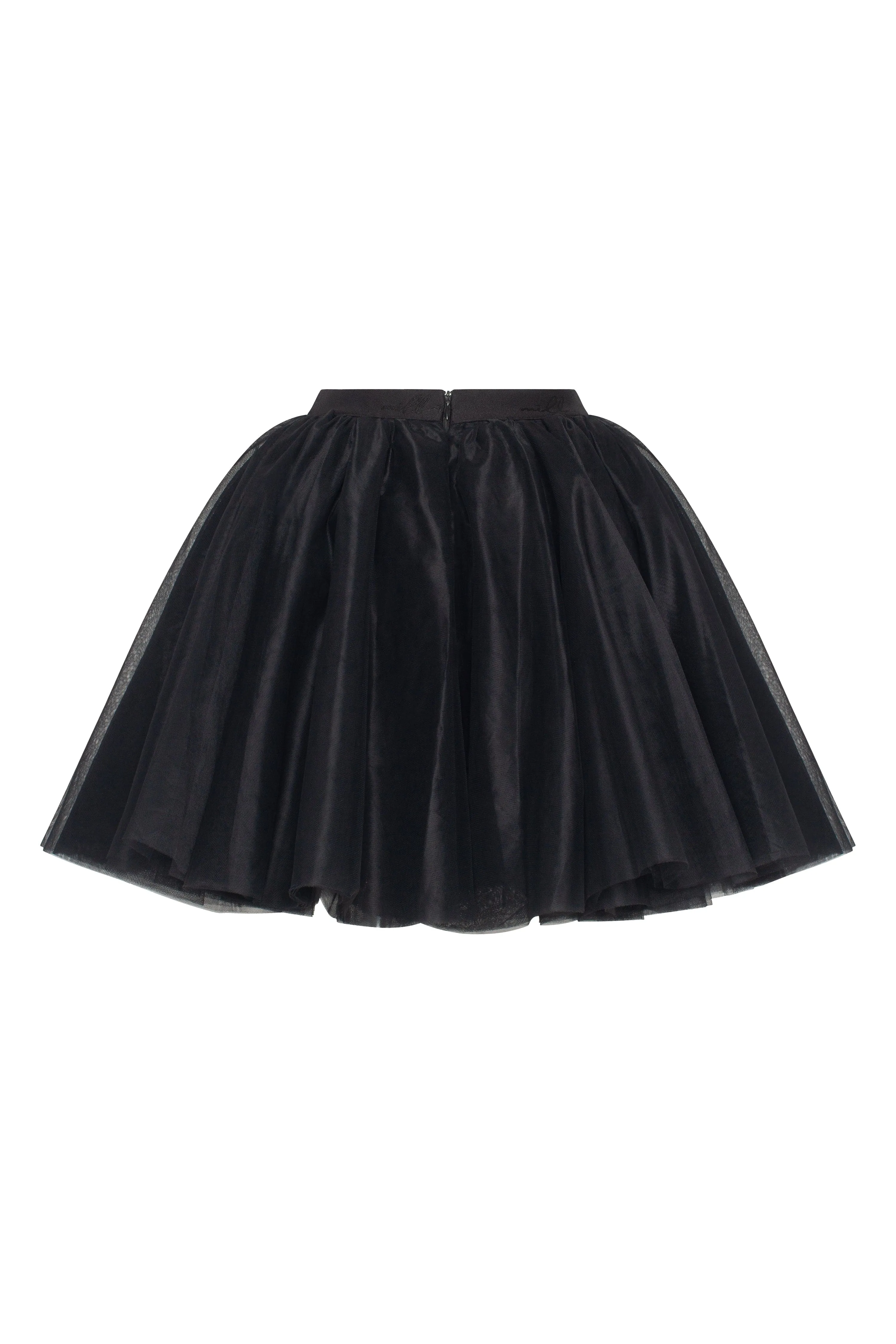 Gathered organza mini skirt in black, Xo Xo