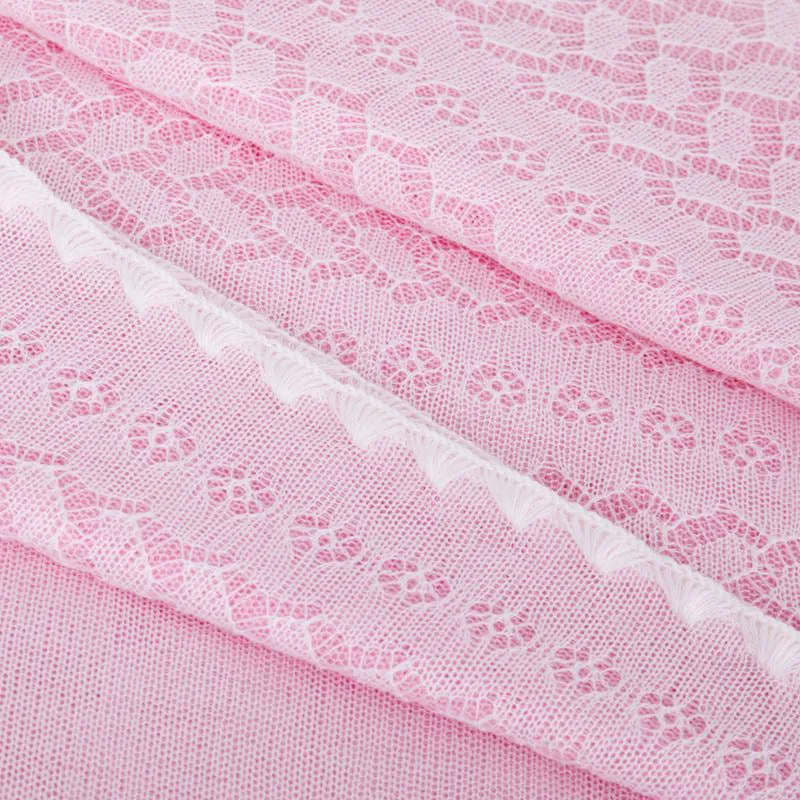 G.H.Hurt & Son Leaves and Flowers Baby Shawl - Pink