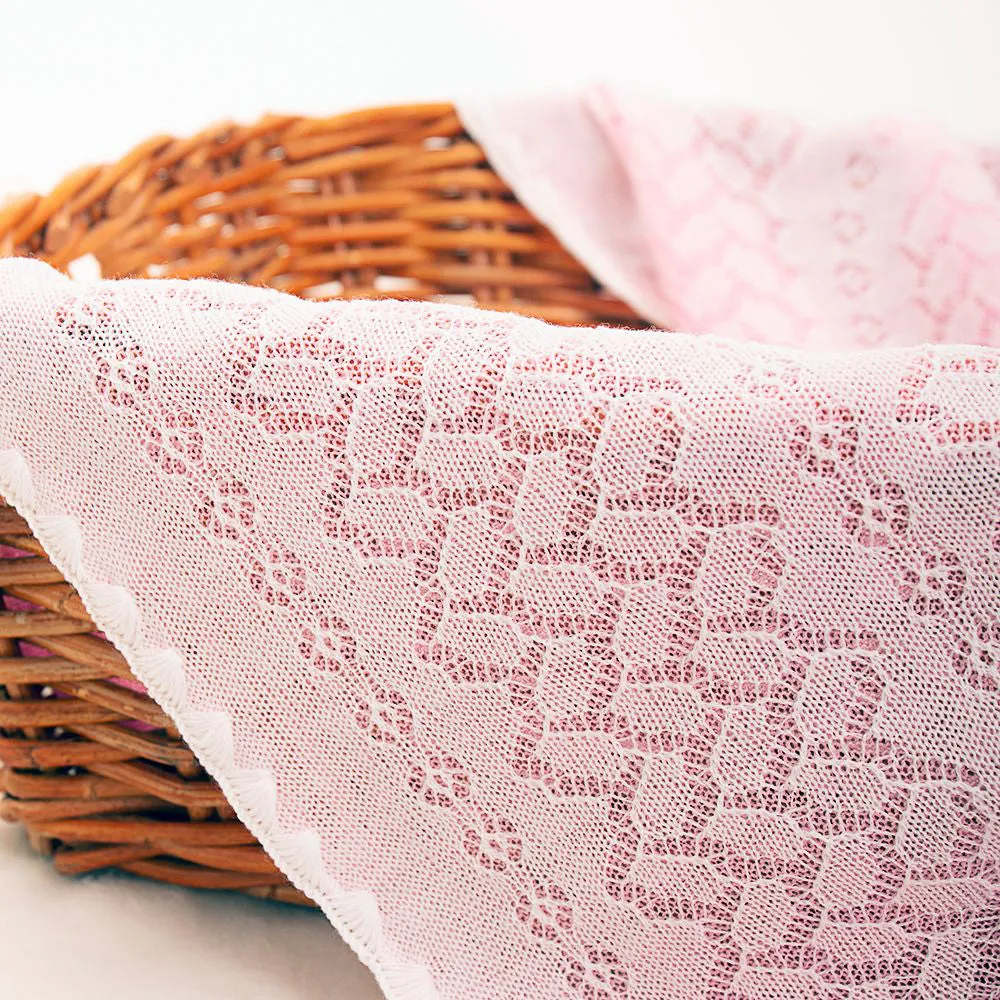 G.H.Hurt & Son Leaves and Flowers Baby Shawl - Pink