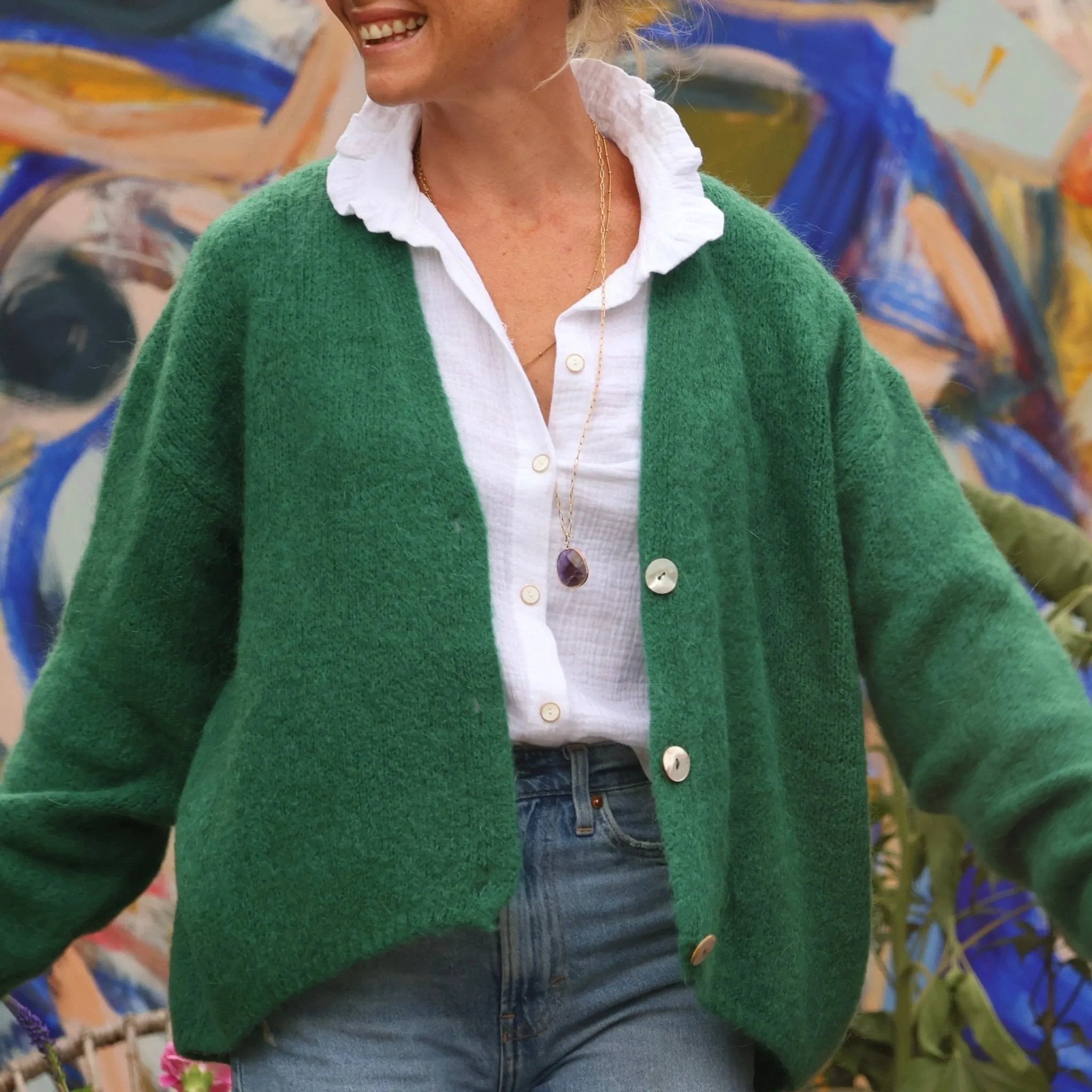 Gilet Gina vert émeraude