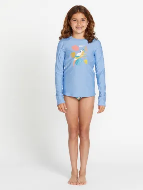 Girls Parrotise Long Sleeve Rashguard - Coastal Blue