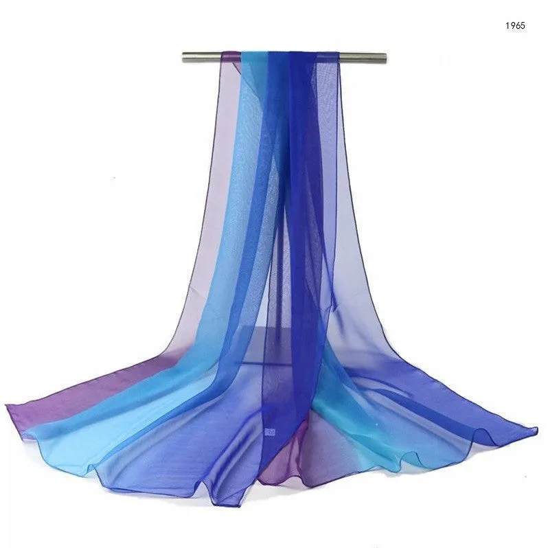 Gradient silk shawl