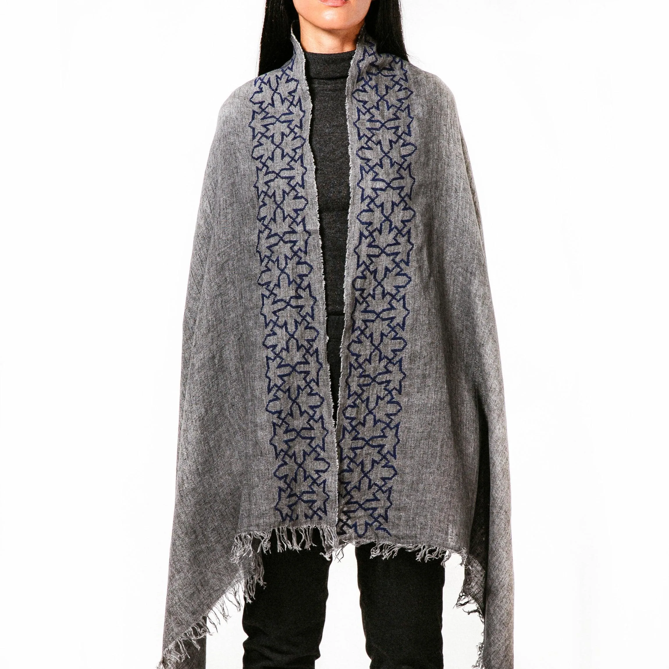 GRAY LINEN SHAWL SULTAN HAN