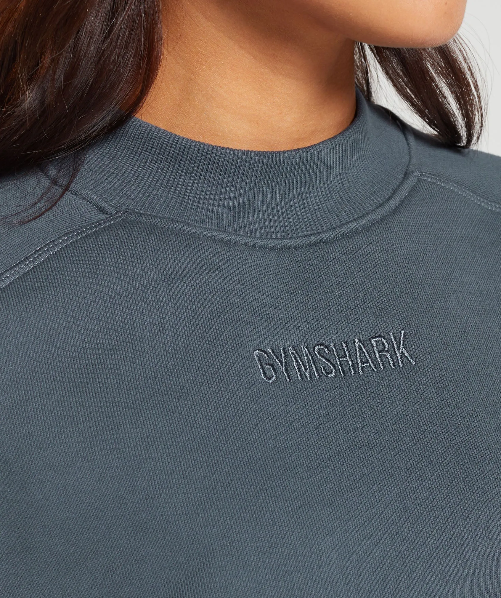 Gymshark Loopback Sweat Trend Pullover - Titanium Blue