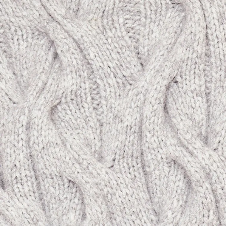 Handknit Cortina Cable Pullover in Dove Grey