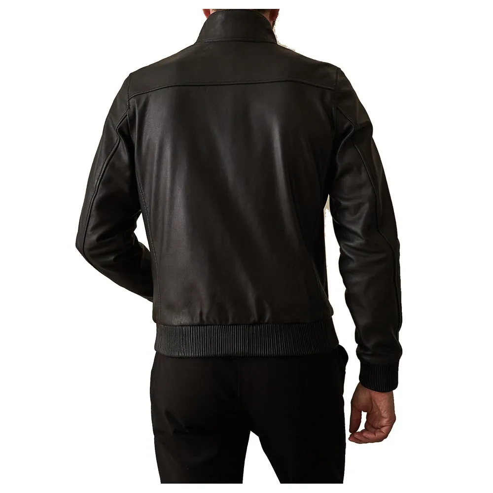 Harris Jacket In Black Crafted From Premium Leather