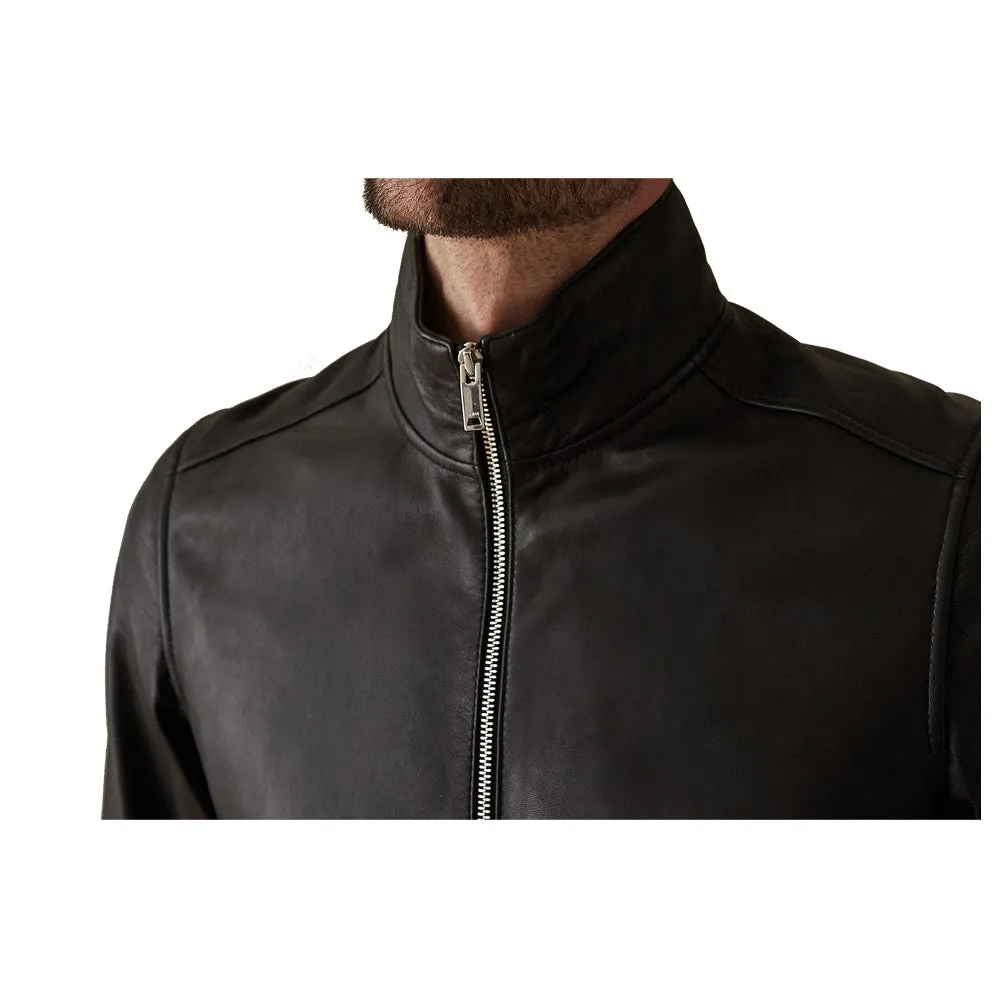 Harris Jacket In Black Crafted From Premium Leather