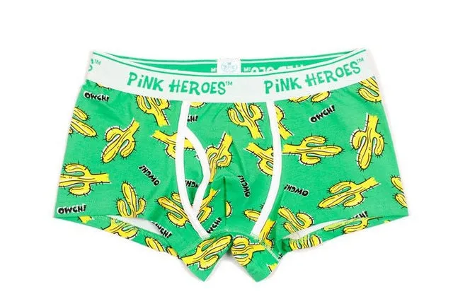 Hero Pink Underwear Men Boxer  Cartoon Figure Printing Cotton Men Underwear High Quality Brand Men Underwear Shorts Wholesale