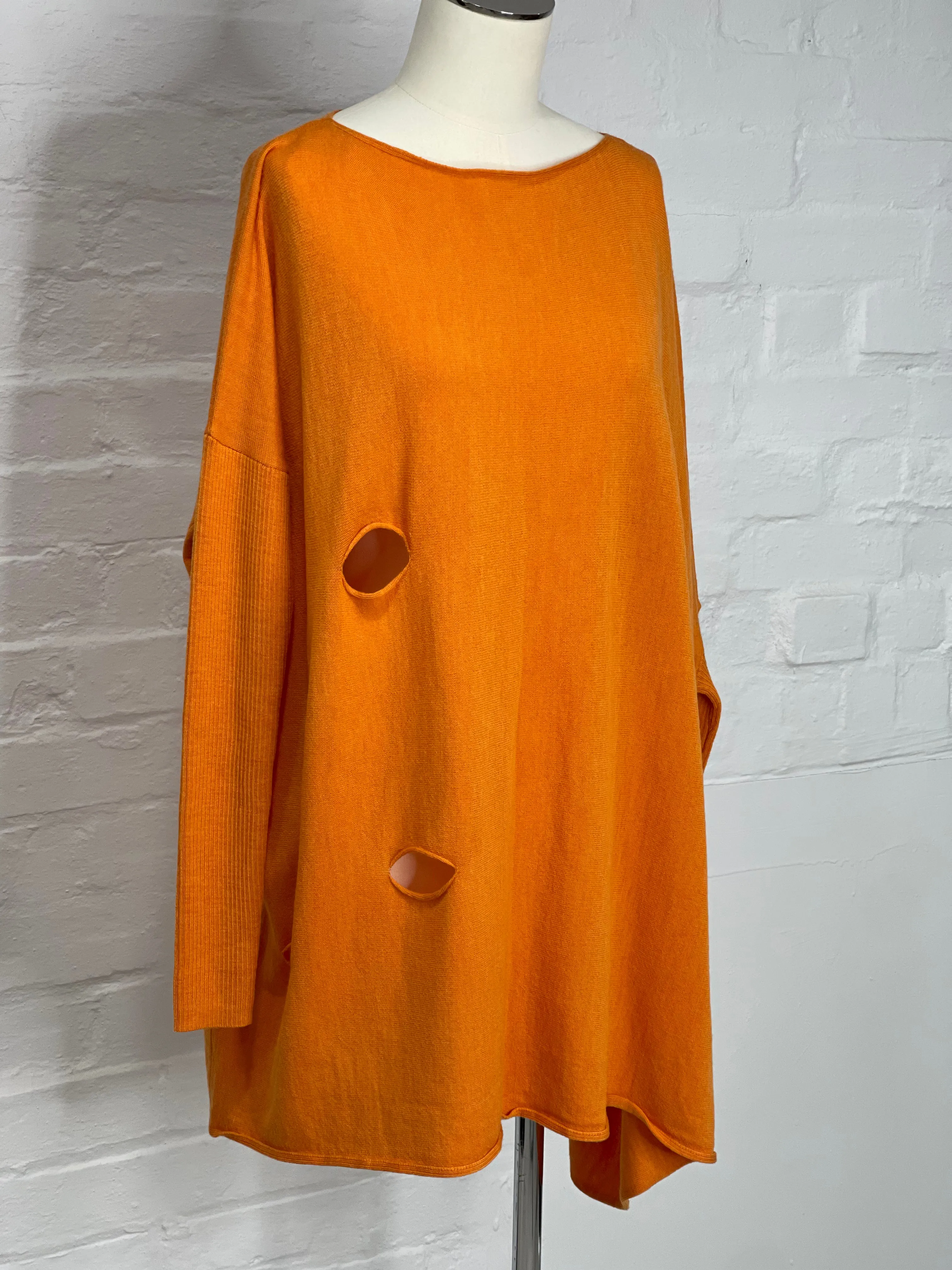 Holes Pullover in Sunset Orange