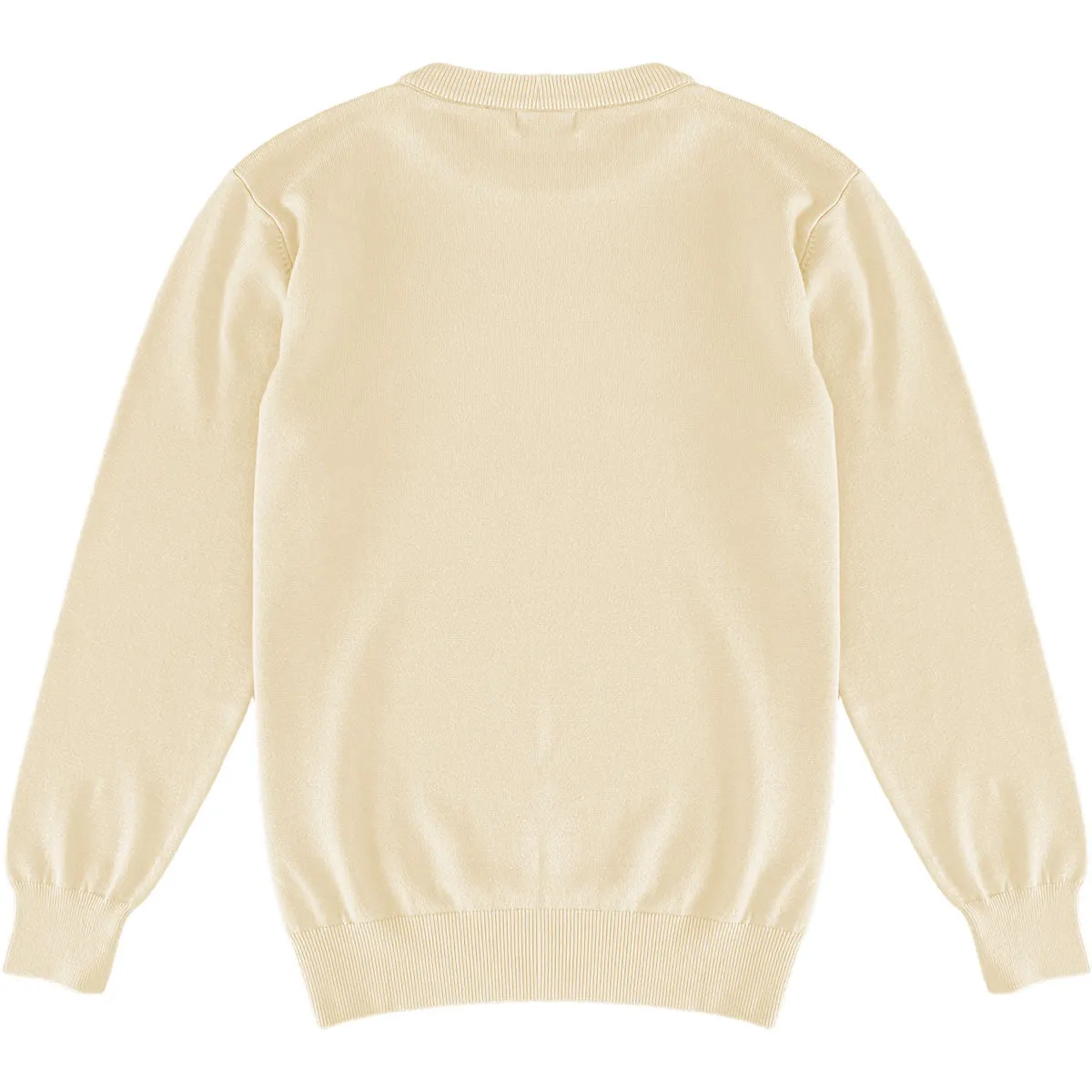 Ivory Cream Mens Knit Classic Crew Neck Sweater