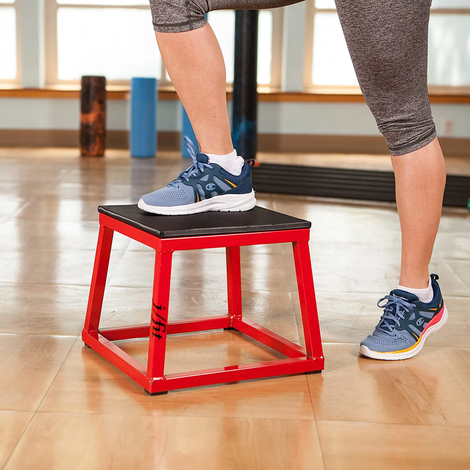 JFIT Plyometric Boxes - Single Height, Box Set and Adjustable Box Options - Plyometric Platform and Jumping Agility Box for Training, Crossfit, Conditioning, Strength Training