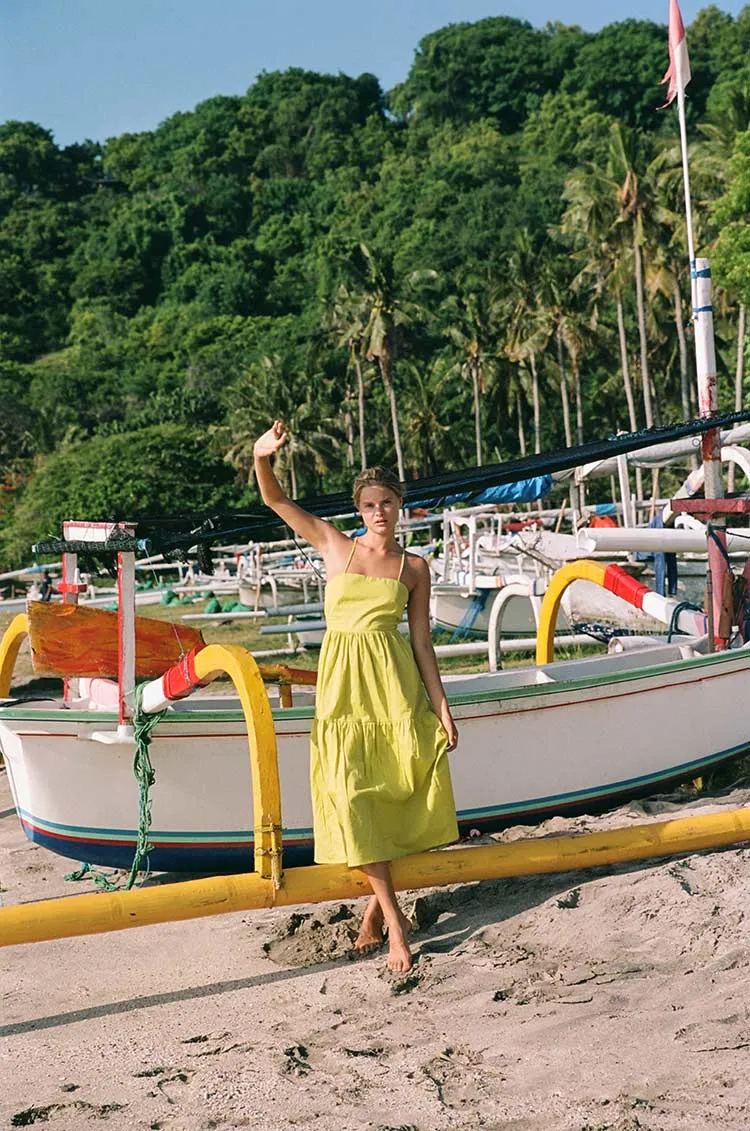 JOIE Midi Dress - avocado linen cotton