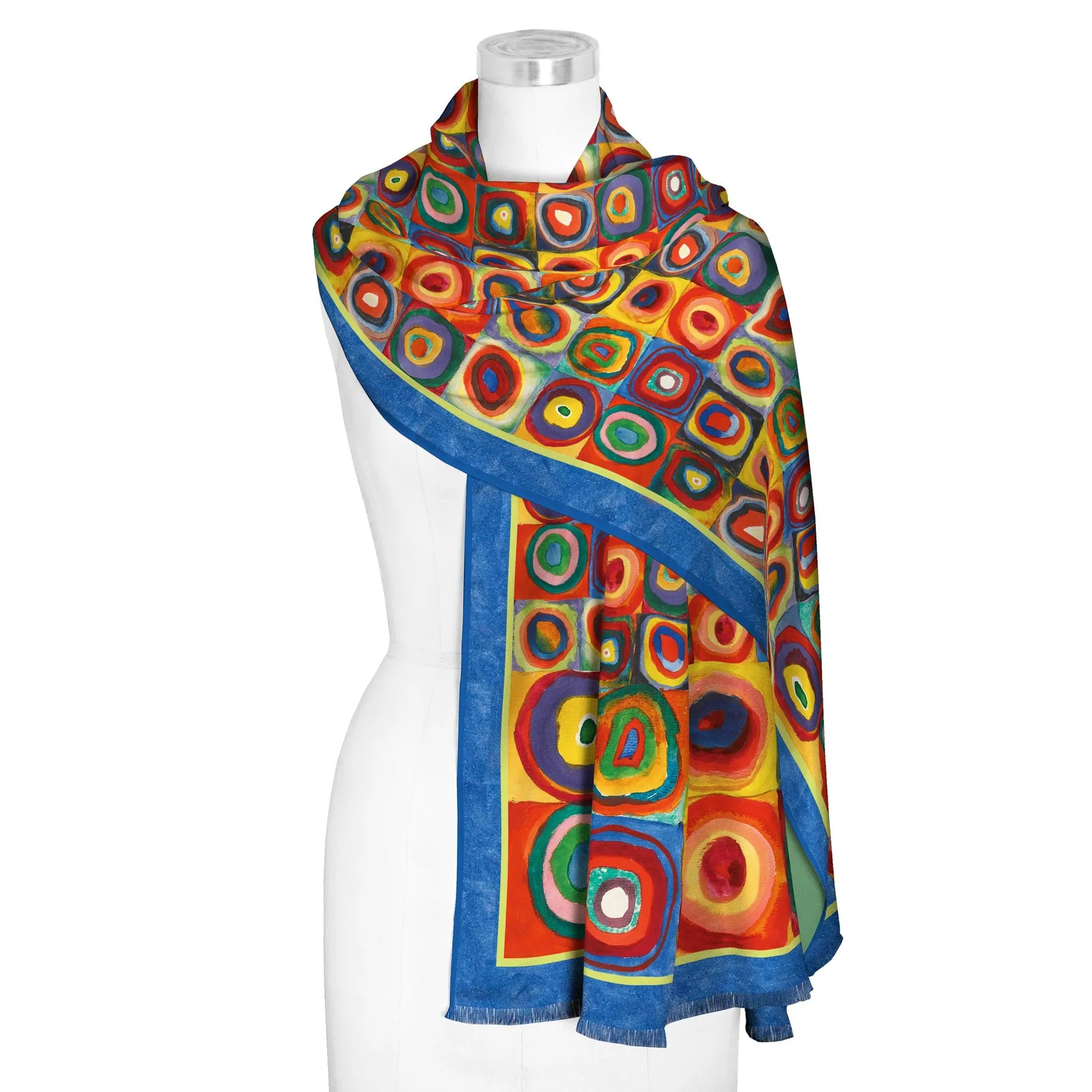 Kandinsky Circles Silk Blend Women's Fashion Shawl