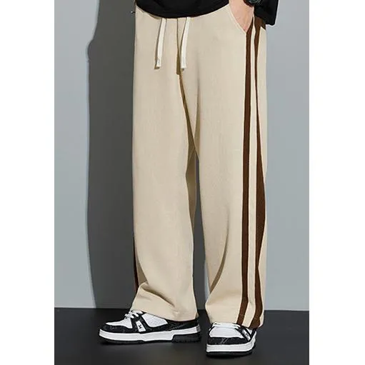 Knitted Street Style Straight-Leg Trendy Loose Fit Sweatpant