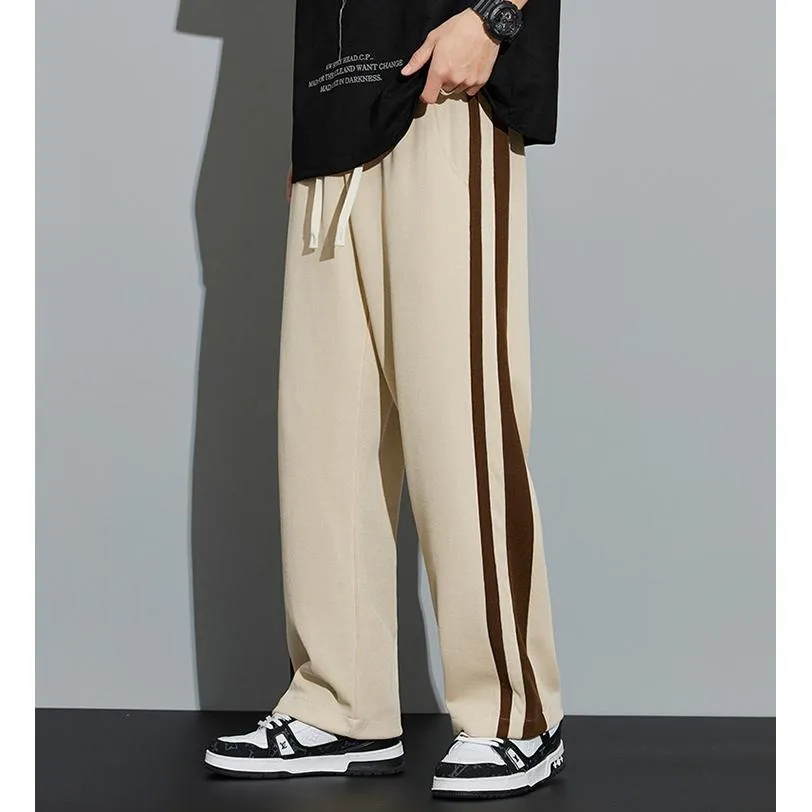 Knitted Street Style Straight-Leg Trendy Loose Fit Sweatpant