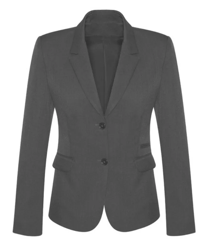 Ladies 2 Button Mid Length, Cool Stretch Jacket