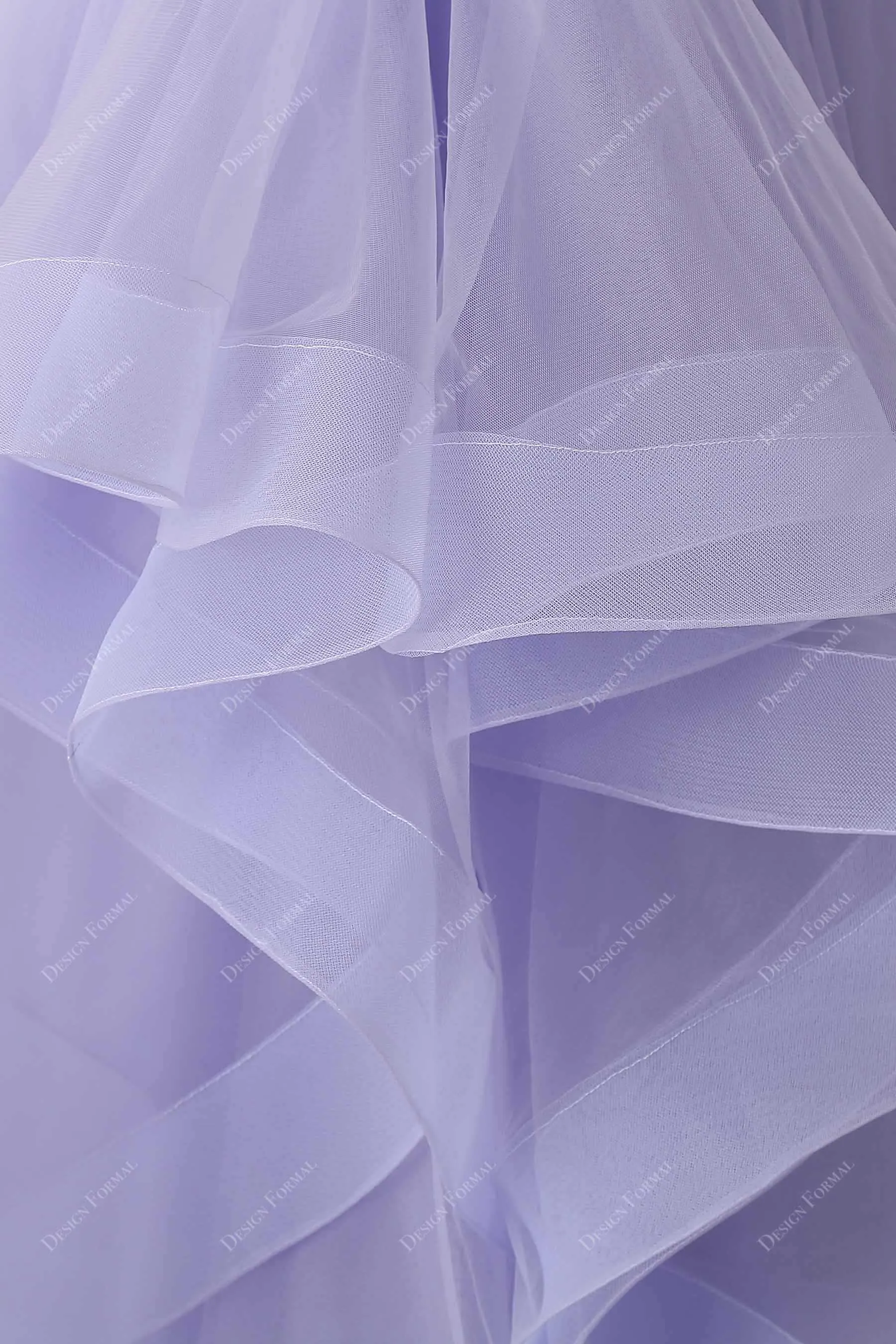 Lavender Tulle Spaghetti Strap Dramatic Layered Prom Sweetheart 16 Dress