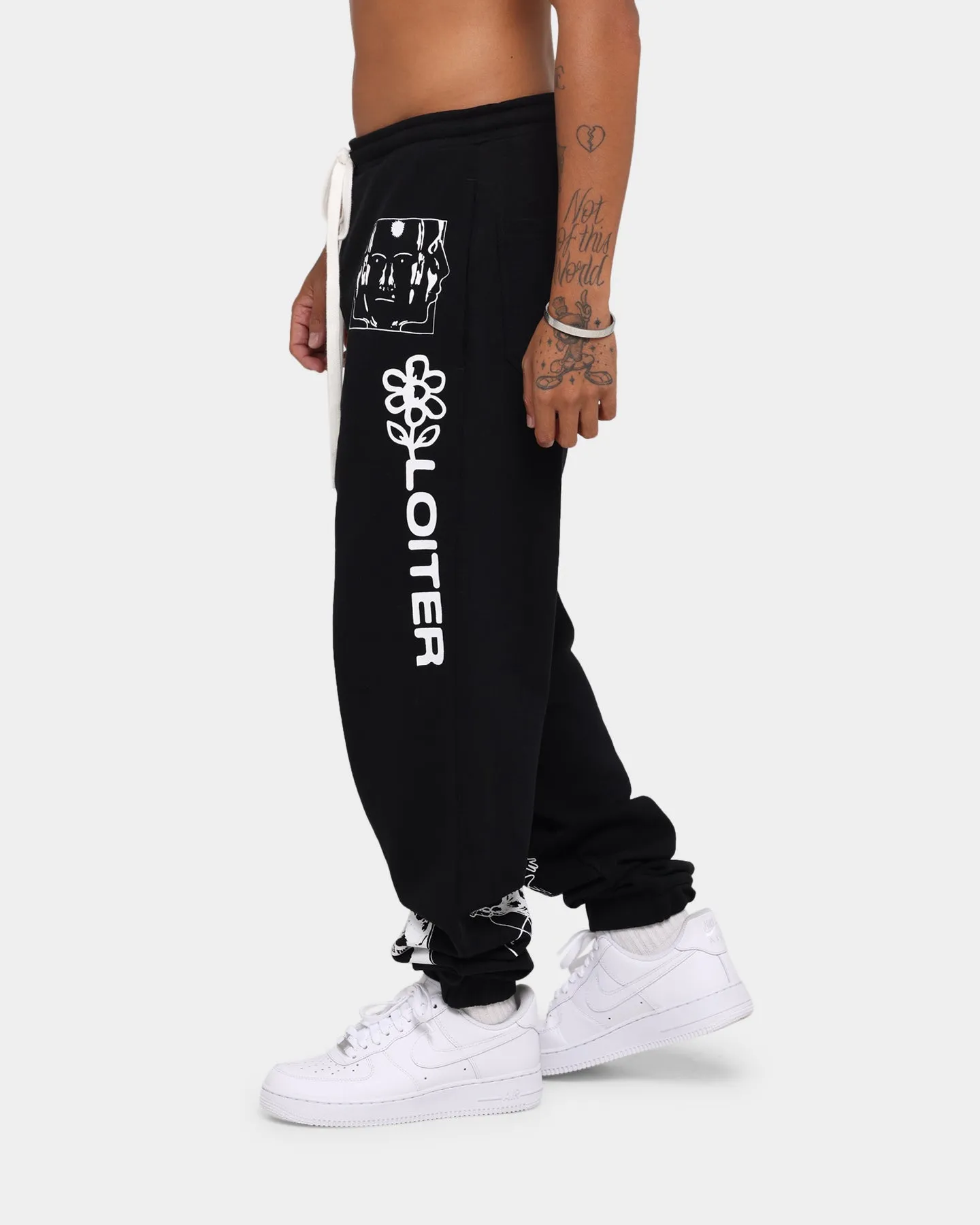 Loiter Rave Multi Logo Sweatpants Black