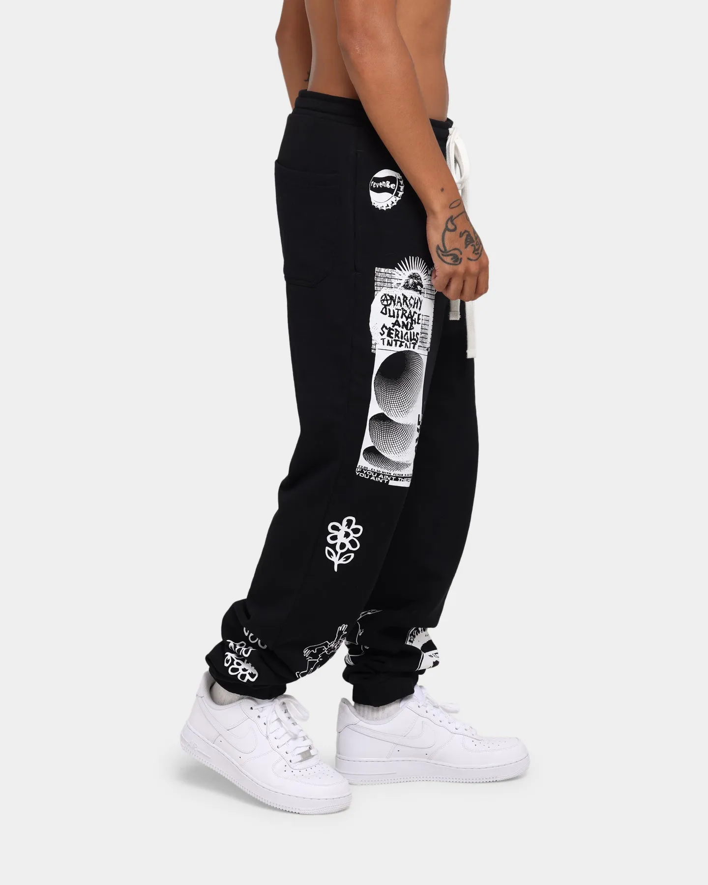 Loiter Rave Multi Logo Sweatpants Black