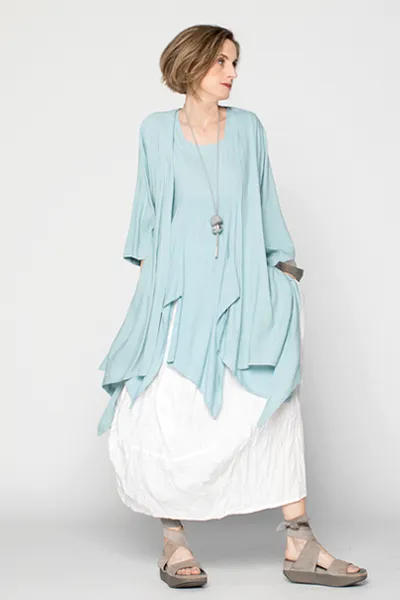 Long Kimono Jacket in Evian Papyrus