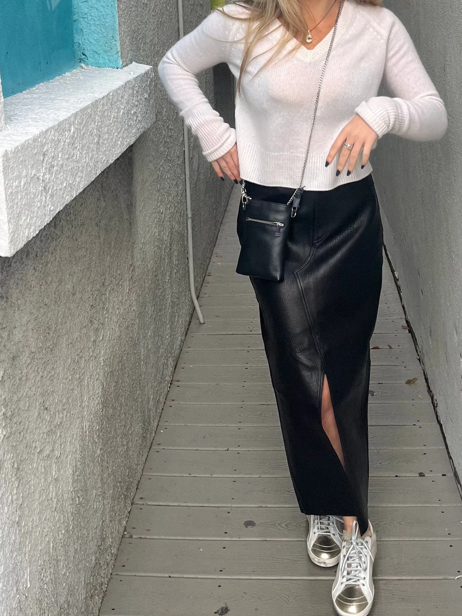 Long Leather Skirt