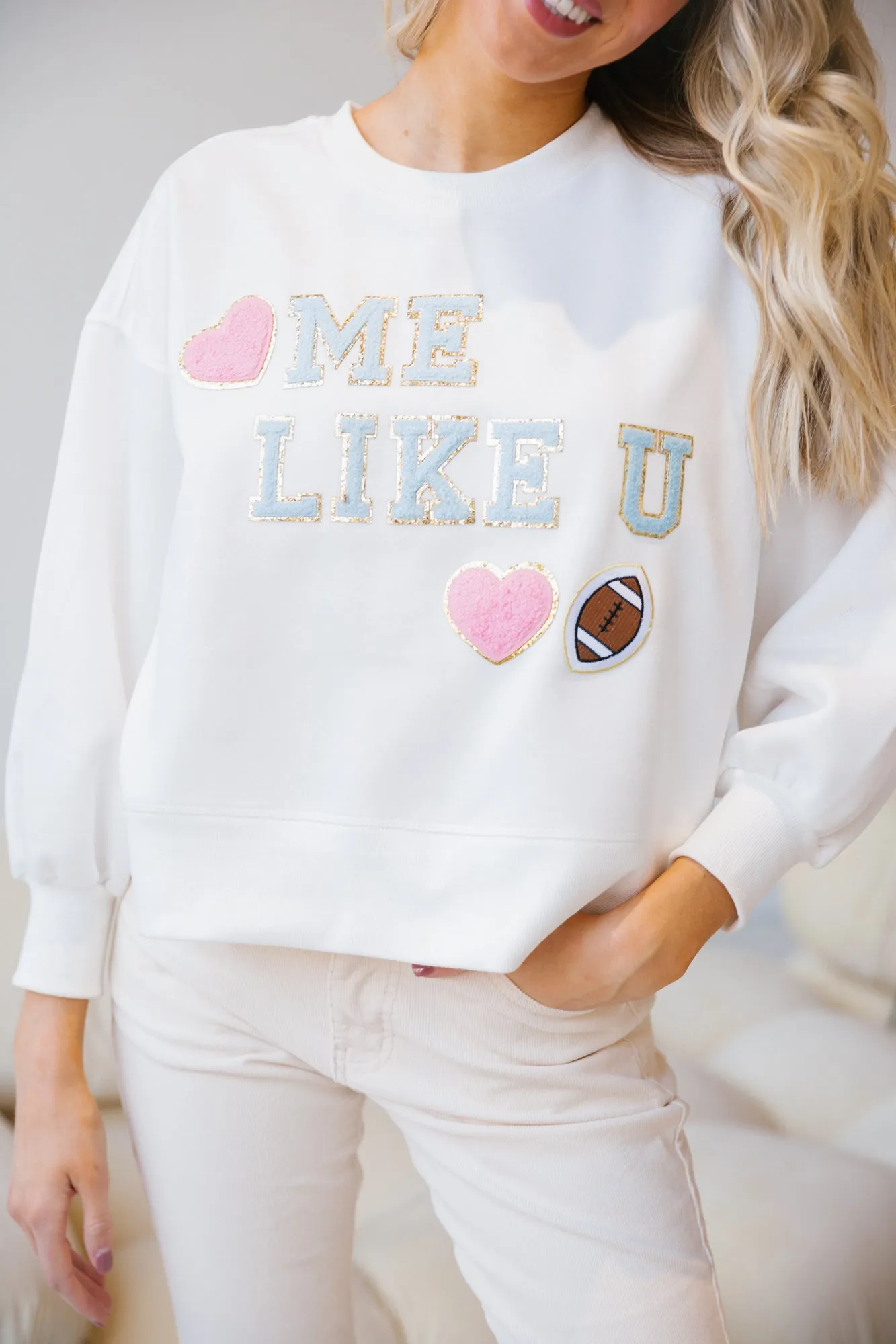 LOVE ME, LIKE YOU, LOVE FOOTBALL PULLOVER