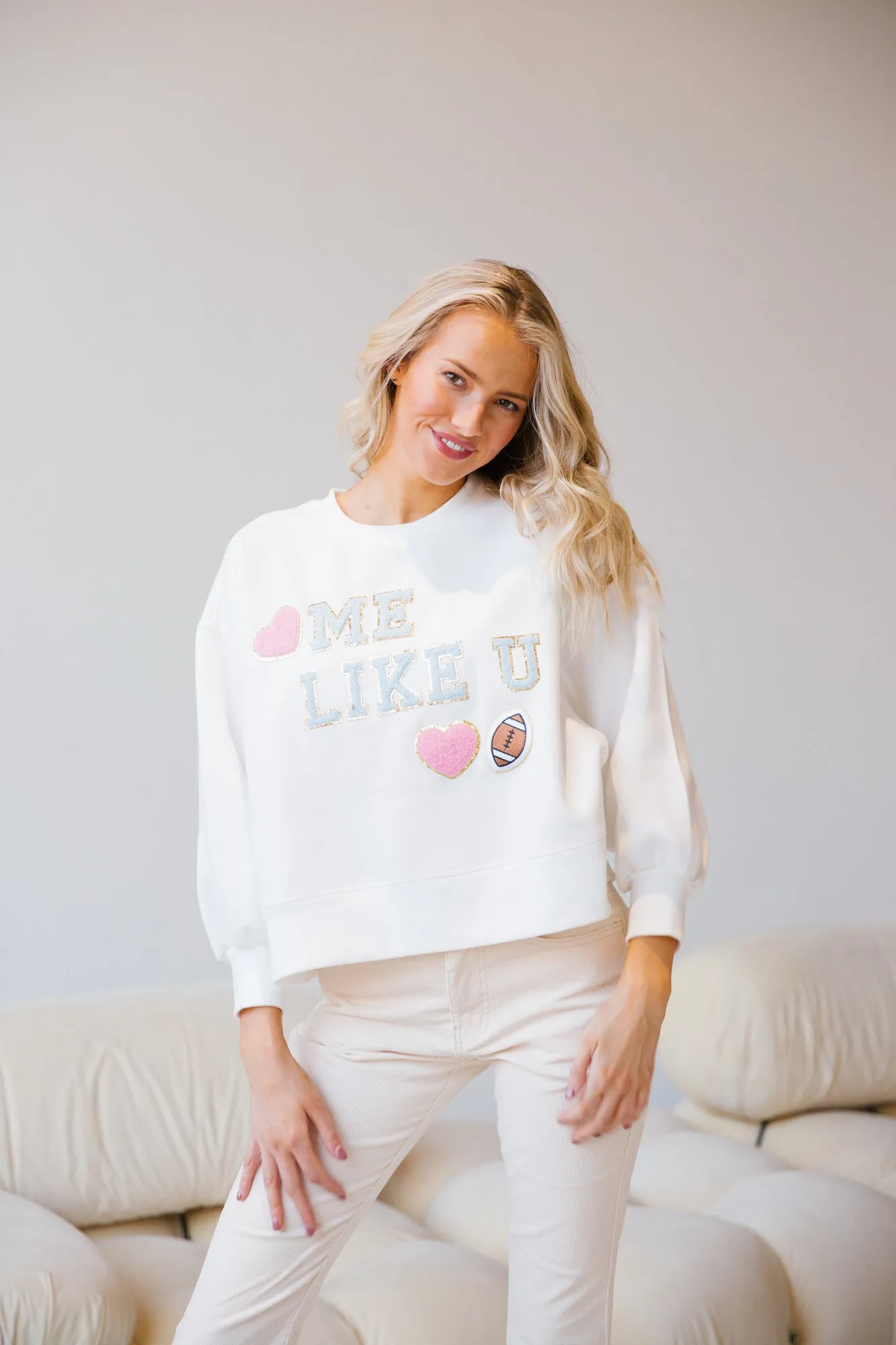 LOVE ME, LIKE YOU, LOVE FOOTBALL PULLOVER