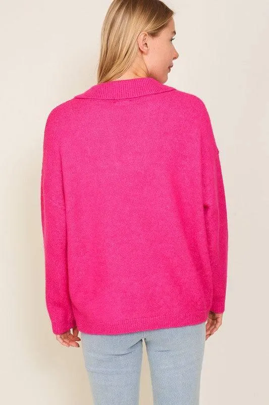 Lumiere front tie long sleeve sweater