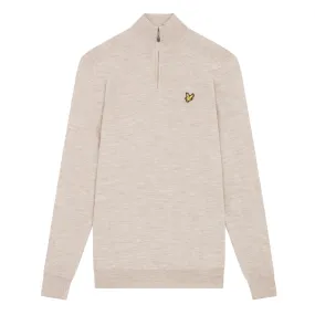 Lyle & Scott Merino 1/4 Zip Pullover - Warm Dust Marl