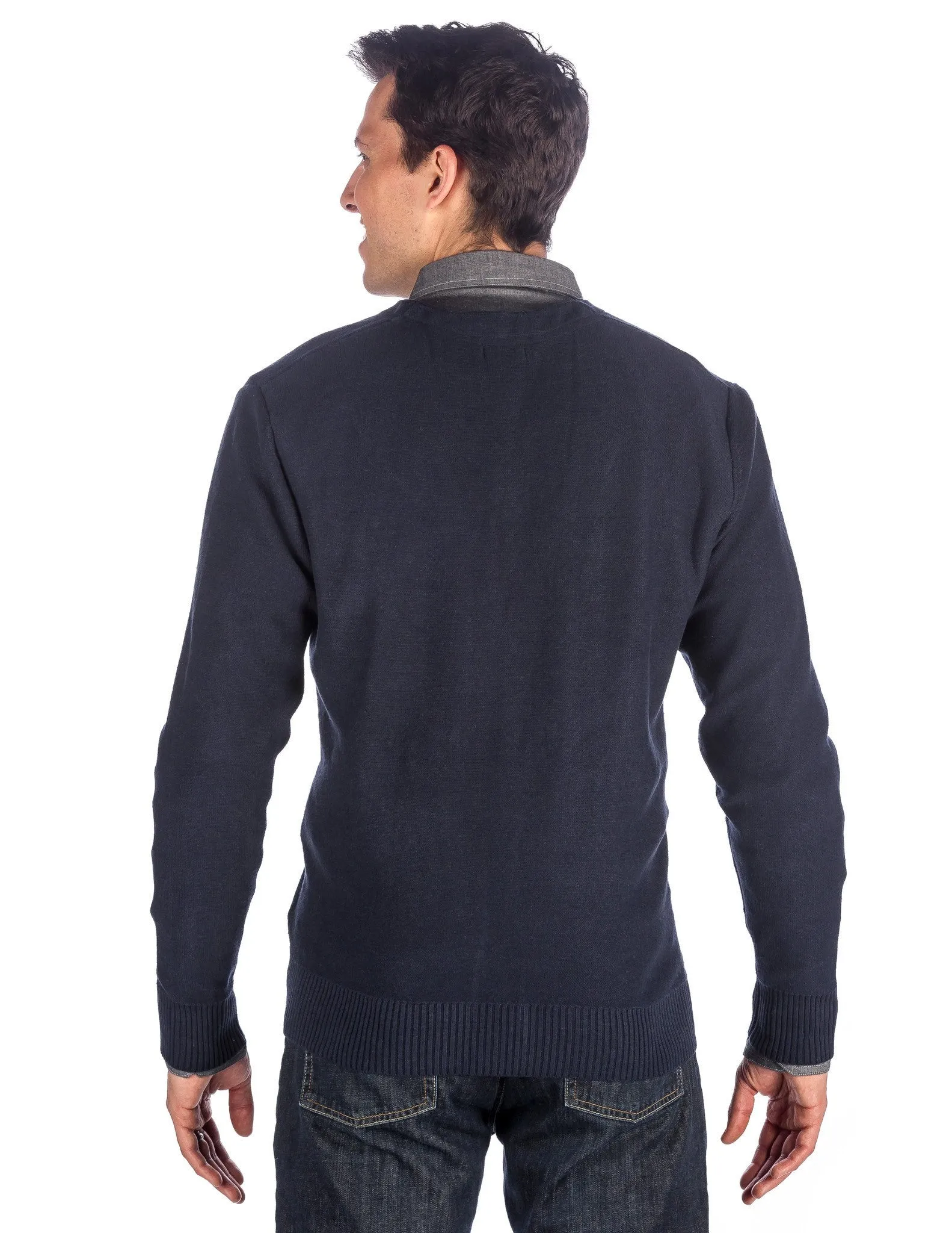 Men's 100% Cotton Cardigan Sweater