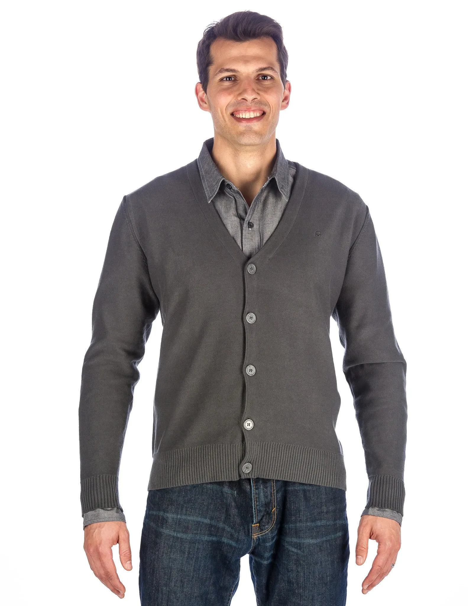 Men's 100% Cotton Cardigan Sweater