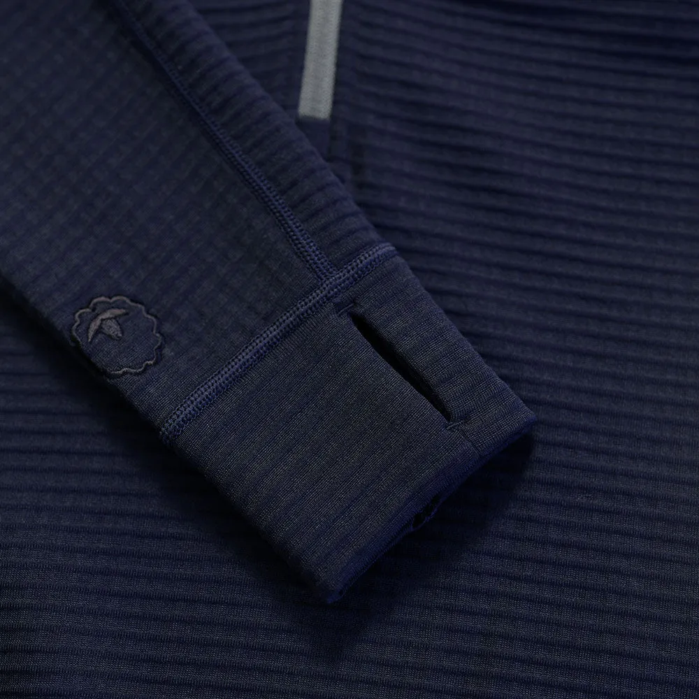 Mens 260 Merino Blend Grid Fleece (Navy)