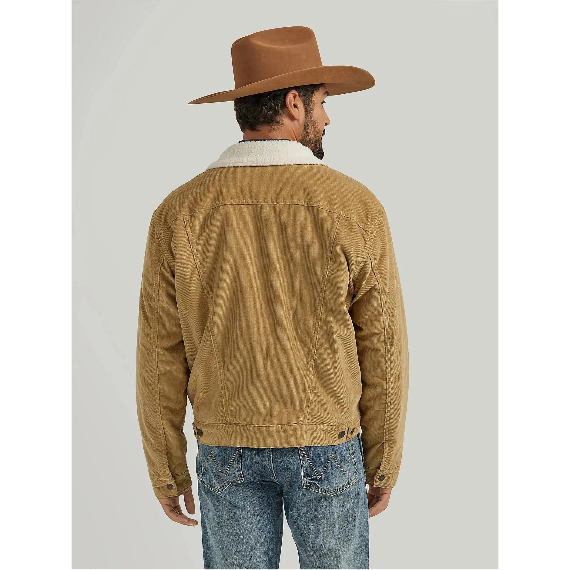 MEN'S WRANGLER® SHERPA LINED CORDUROY JACKET IN Wheat