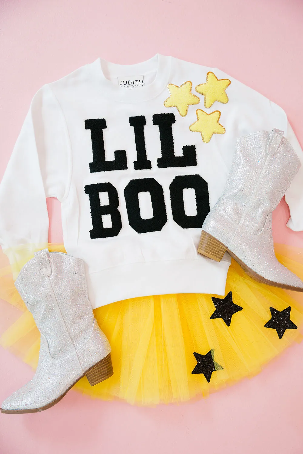 MINI KIDS LIL BOO STAR WHITE PULLOVER