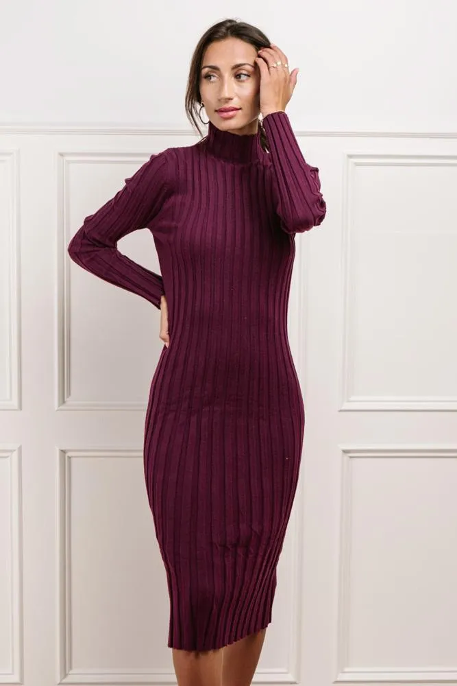 Miriam Sweater Dress in Burgundy - FINAL SALE