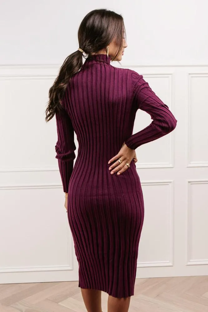 Miriam Sweater Dress in Burgundy - FINAL SALE