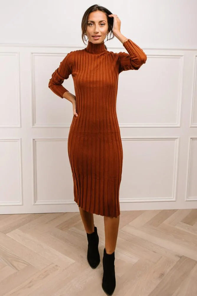 Miriam Sweater Dress in Rust - FINAL SALE