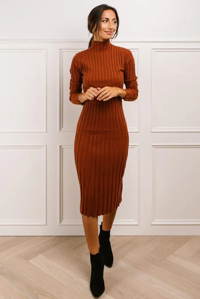 Miriam Sweater Dress in Rust - FINAL SALE