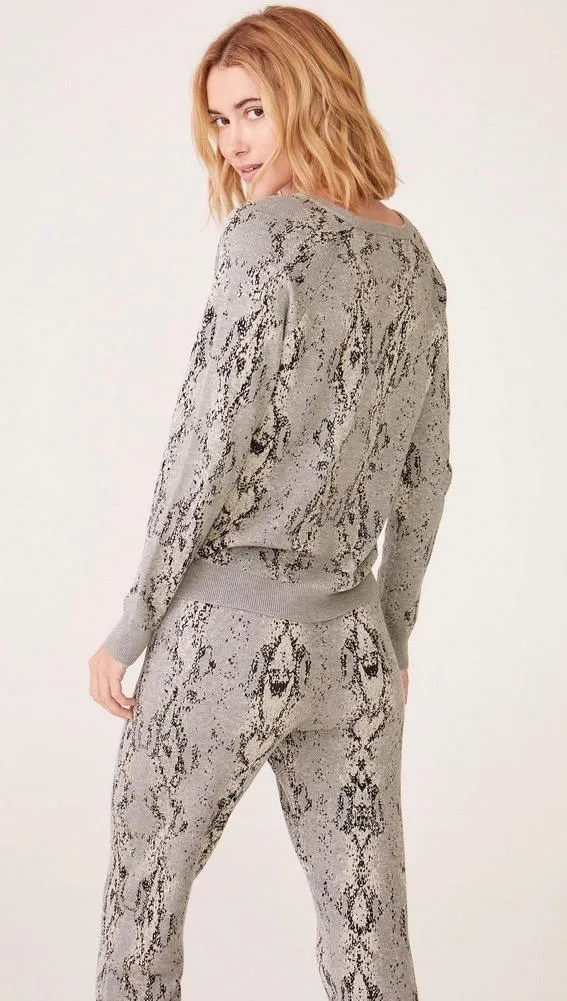 Monrow Snake Jacquard Raglan Sweater