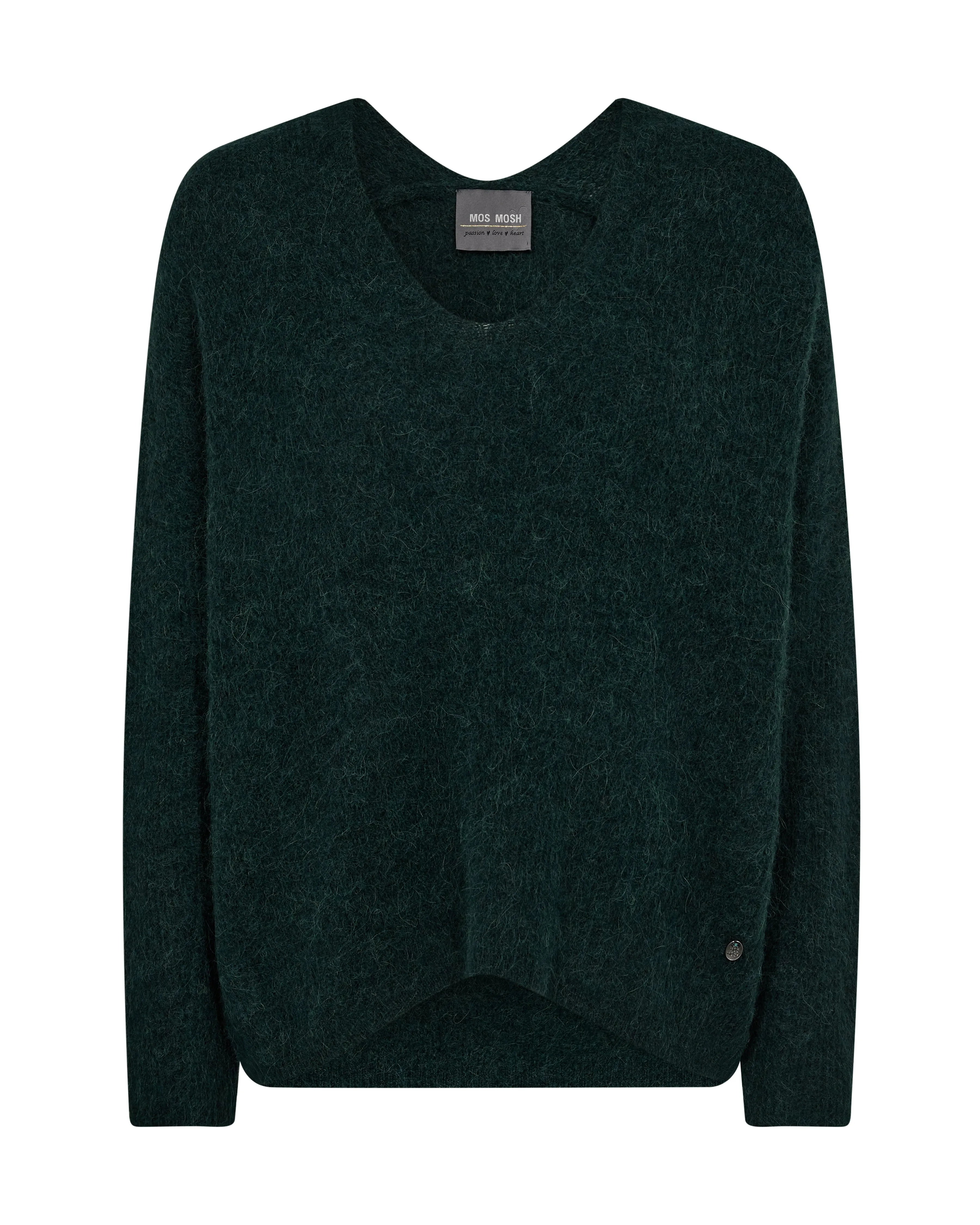 Mos Mosh Thora V-Neck Knit - Dark Pine