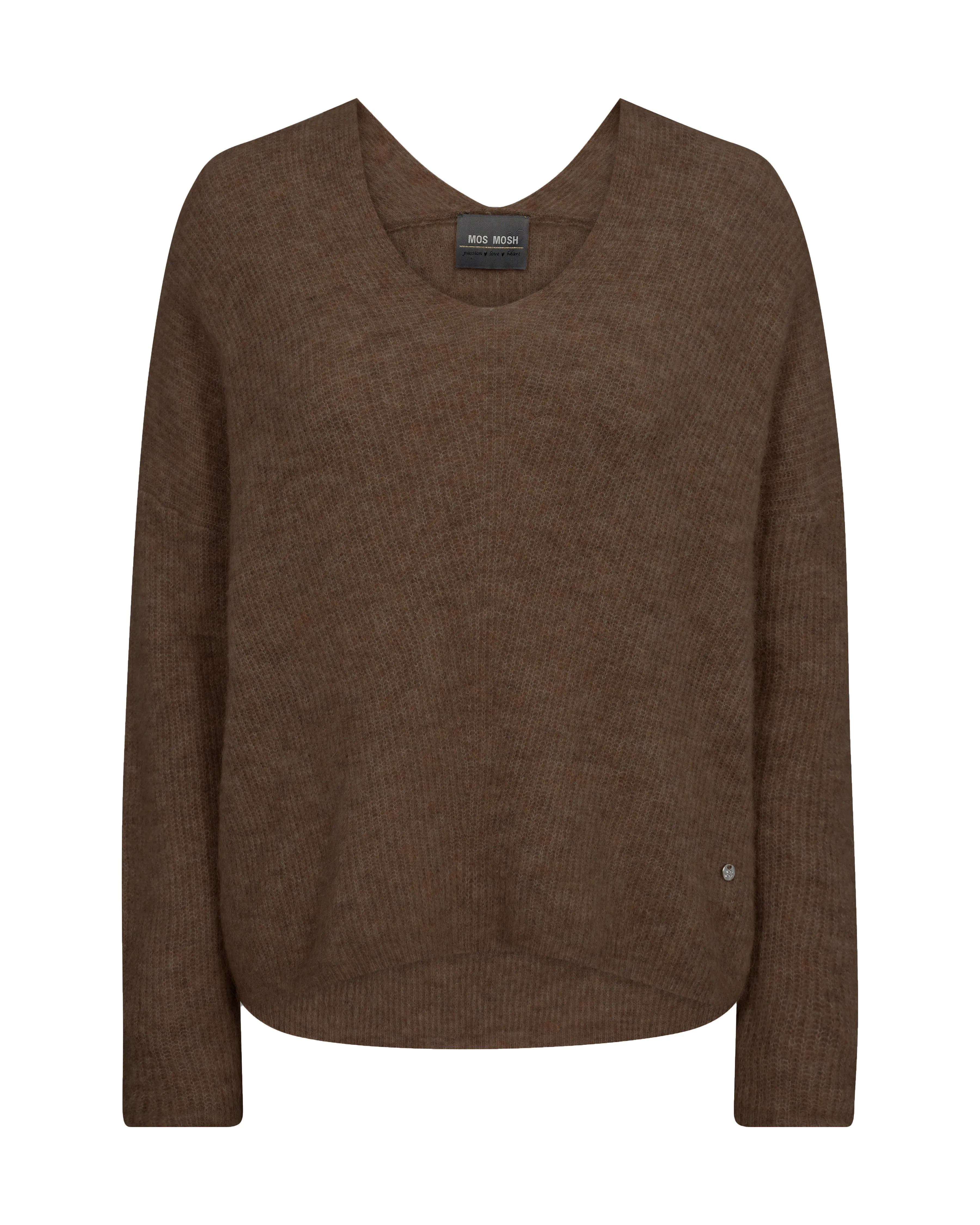 Mos Mosh Thora V-neck Knit - Rain Drum