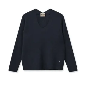 Mos Mosh Thora V-Neck Knit - Salute Navy