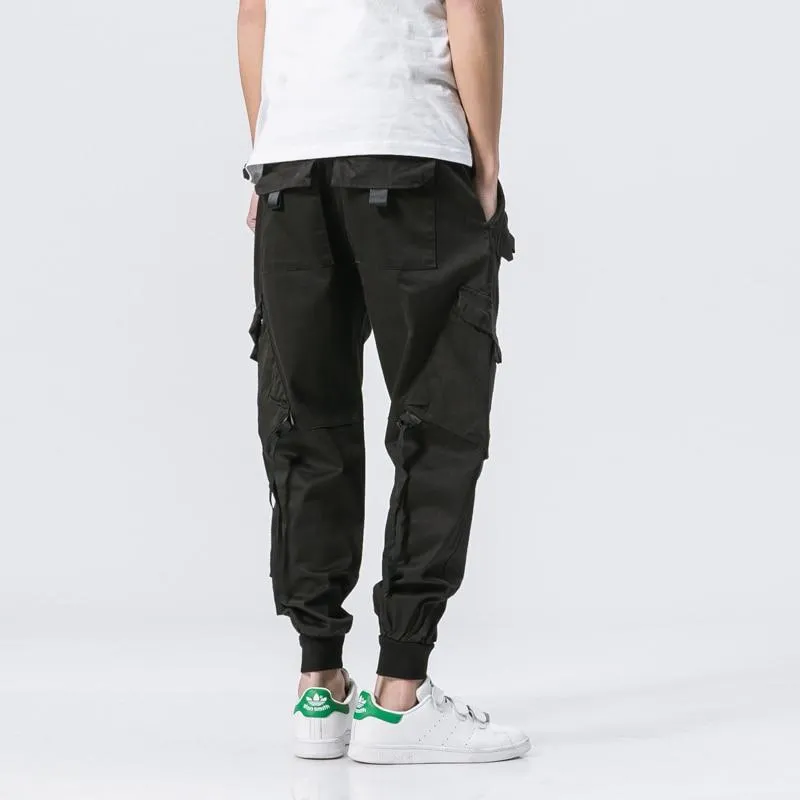 Multi-Pocket Cargo Trousers w/ Straps