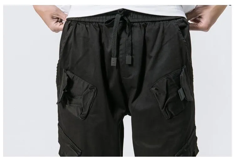 Multi-Pocket Cargo Trousers w/ Straps