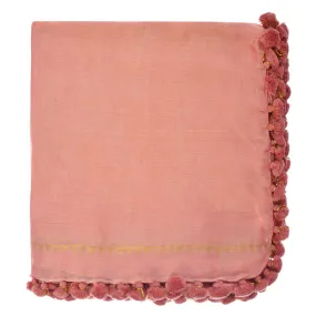 Nashi Pom Shawl - Coral